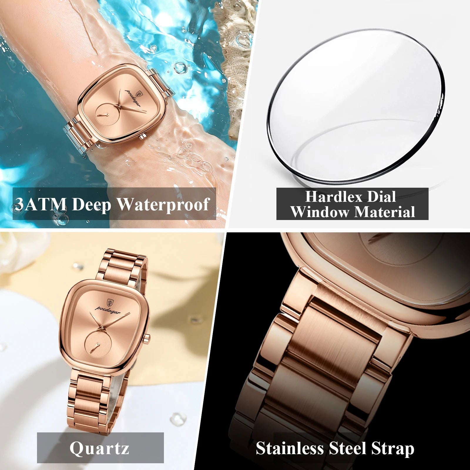 POEDAGAR Luxury Watch for Woman Waterproof Stainless Steel Quartz Ladies Watch High Quality Women's Watches Elegant Female Clock - CHRISTDEST GLOBAL SERVICE