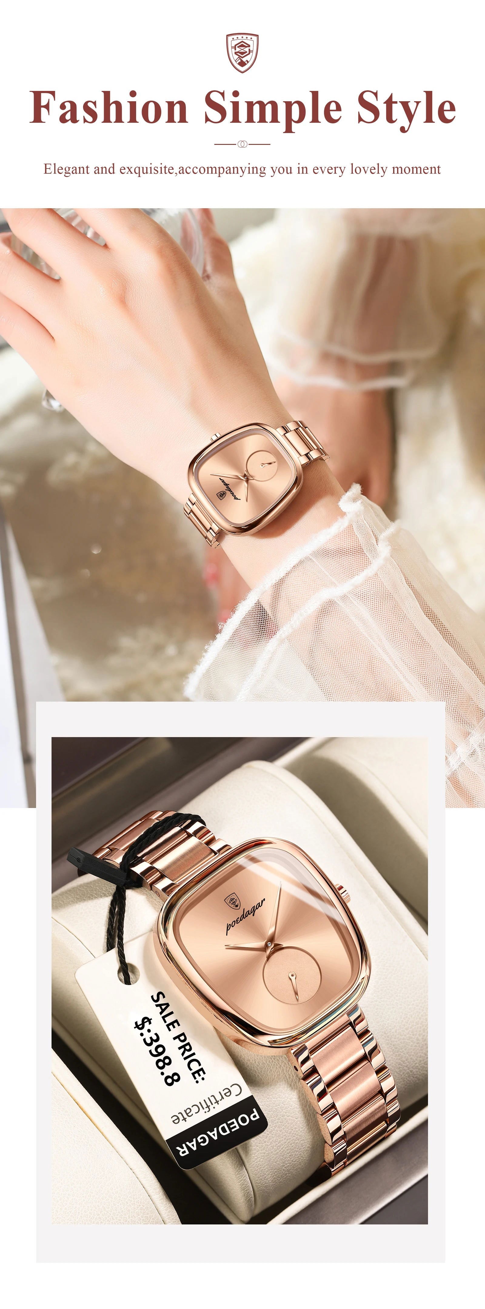 POEDAGAR Luxury Watch for Woman Waterproof Stainless Steel Quartz Ladies Watch High Quality Women's Watches Elegant Female Clock - CHRISTDEST GLOBAL SERVICE