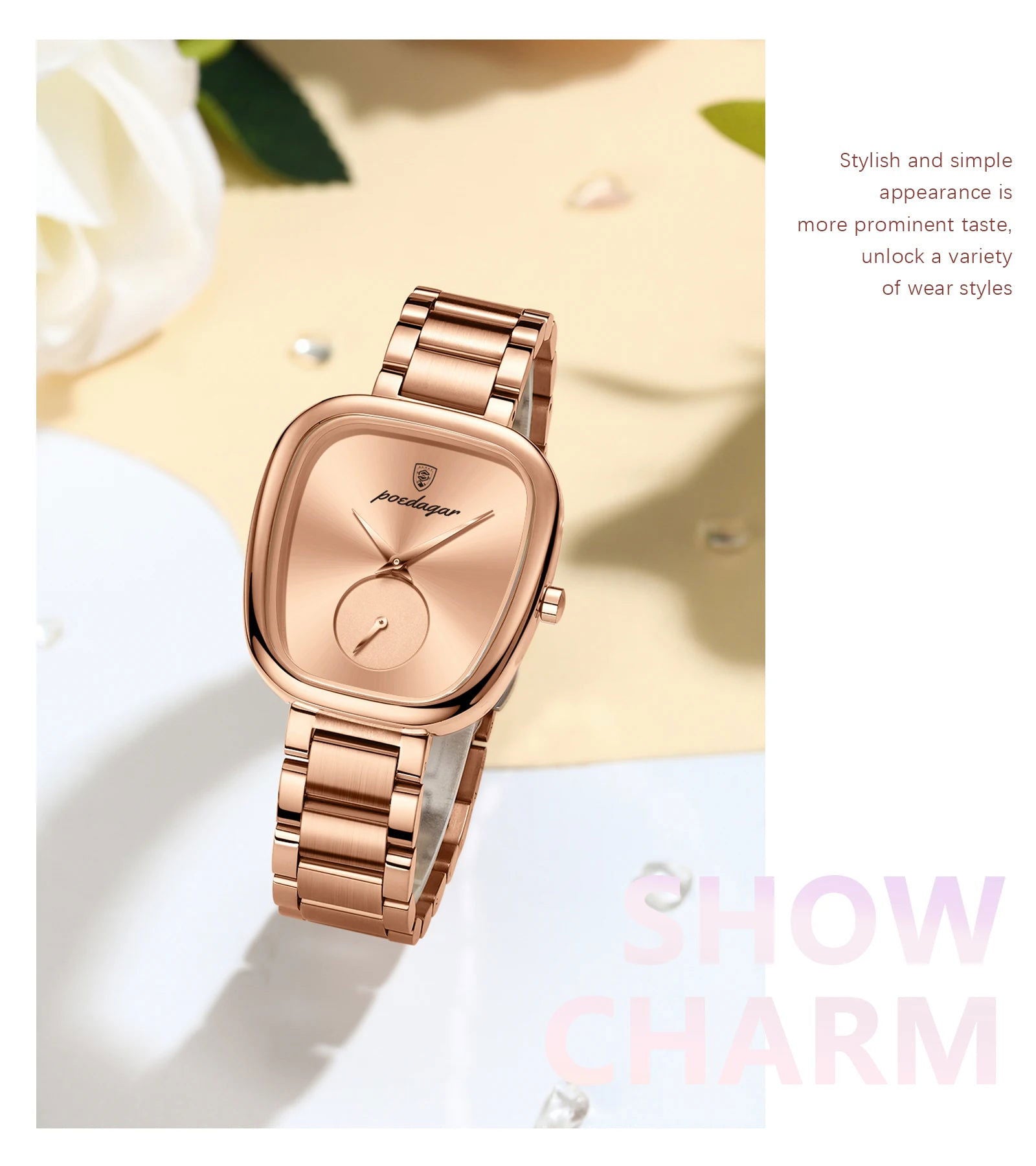 POEDAGAR Luxury Watch for Woman Waterproof Stainless Steel Quartz Ladies Watch High Quality Women's Watches Elegant Female Clock - CHRISTDEST GLOBAL SERVICE