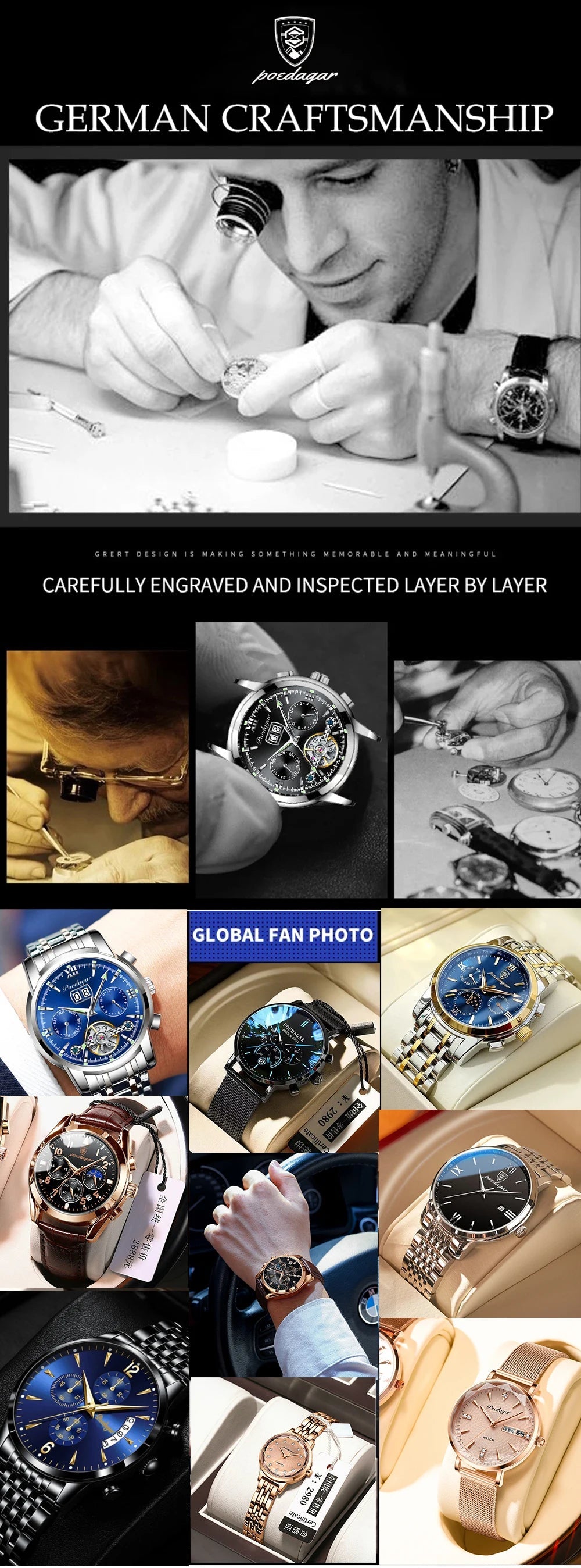 POEDAGAR Luxury Watch for Woman Waterproof Stainless Steel Quartz Ladies Watch High Quality Women's Watches Elegant Female Clock - CHRISTDEST GLOBAL SERVICE