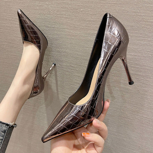 Patent Leather High Heels French Pointed Toe - CHRISTDEST GLOBAL SERVICE