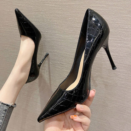 Patent Leather High Heels French Pointed Toe - CHRISTDEST GLOBAL SERVICE