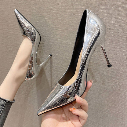 Patent Leather High Heels French Pointed Toe - CHRISTDEST GLOBAL SERVICE
