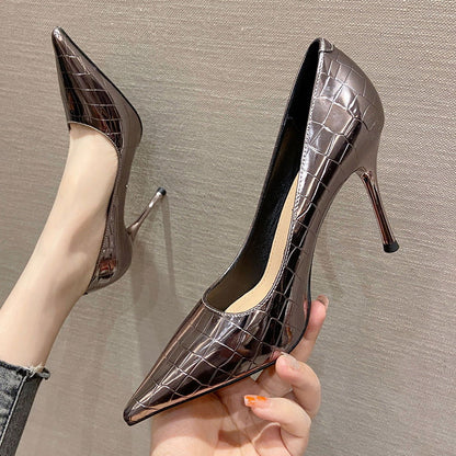 Patent Leather High Heels French Pointed Toe - CHRISTDEST GLOBAL SERVICE