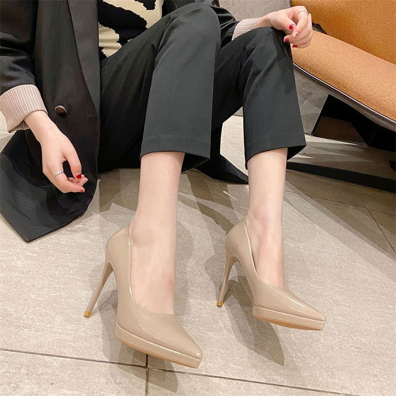 Patent Leather Sexy Women's Shoes Fashion Pointed Stiletto Heel Classy High Heels - CHRISTDEST GLOBAL SERVICE