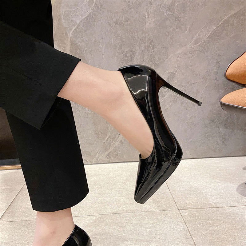 Patent Leather Sexy Women's Shoes Fashion Pointed Stiletto Heel Classy High Heels - CHRISTDEST GLOBAL SERVICE