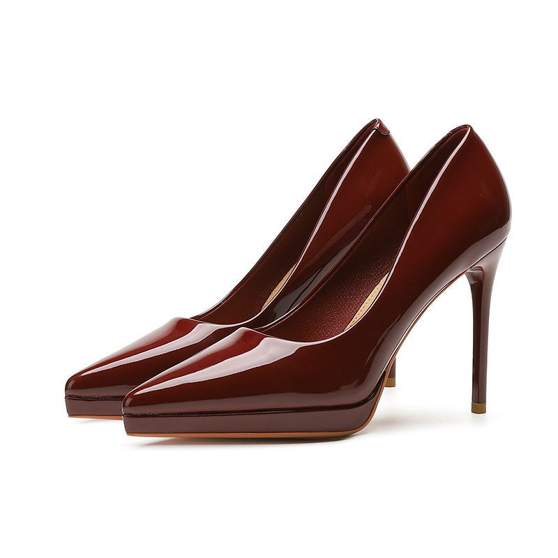 Patent Leather Sexy Women's Shoes Fashion Pointed Stiletto Heel Classy High Heels - CHRISTDEST GLOBAL SERVICE