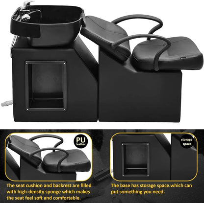 Plastic Shampoo Bowl Chair,Barber Backwash Chair, Hair washing station for Spa Beauty Salon - CHRISTDEST GLOBAL SERVICE