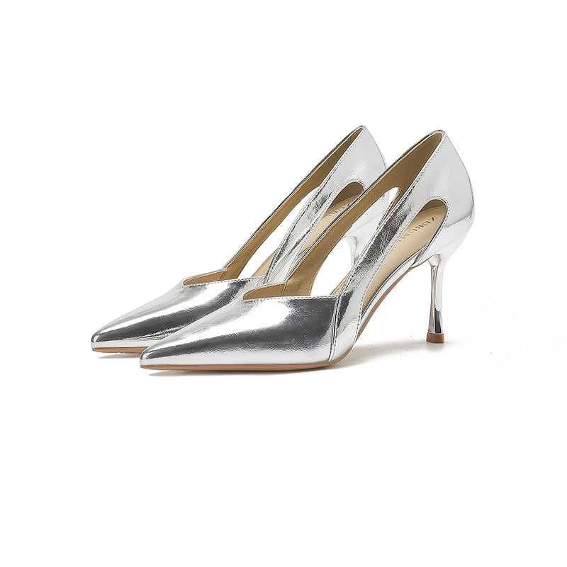 Pointed Stiletto Heel Hollow Not Tired Feet High Heel Pumps - CHRISTDEST GLOBAL SERVICE