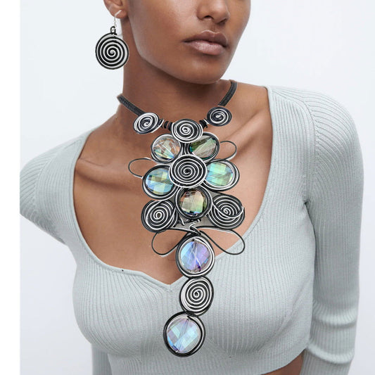 Popular Jewelry Glass Aluminum Wire Handmade Necklace Set - CHRISTDEST GLOBAL SERVICE