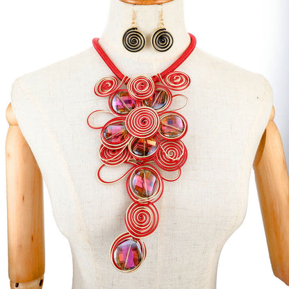 Popular Jewelry Glass Aluminum Wire Handmade Necklace Set - CHRISTDEST GLOBAL SERVICE