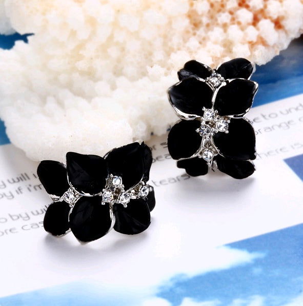 Popular jewelry camellia earrings necklace ring three-piece - CHRISTDEST GLOBAL SERVICE