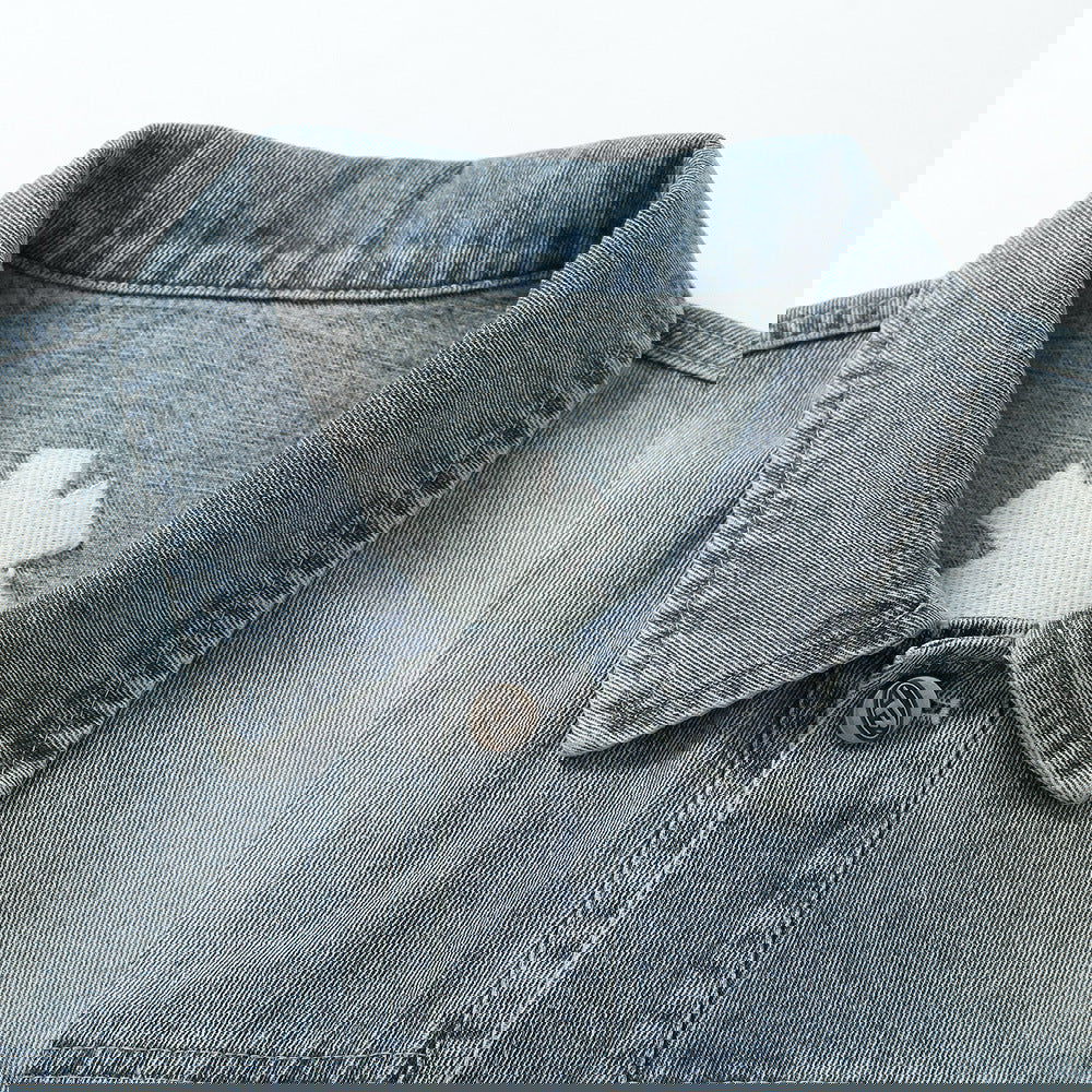 Punk Heavy Industry Wash Denim Coat Men's High Street - CHRISTDEST GLOBAL SERVICE