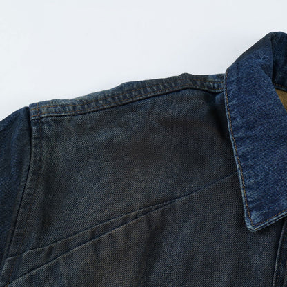 Punk Inkjet Gradient Distressed Dirty Denim Jacket - CHRISTDEST GLOBAL SERVICE