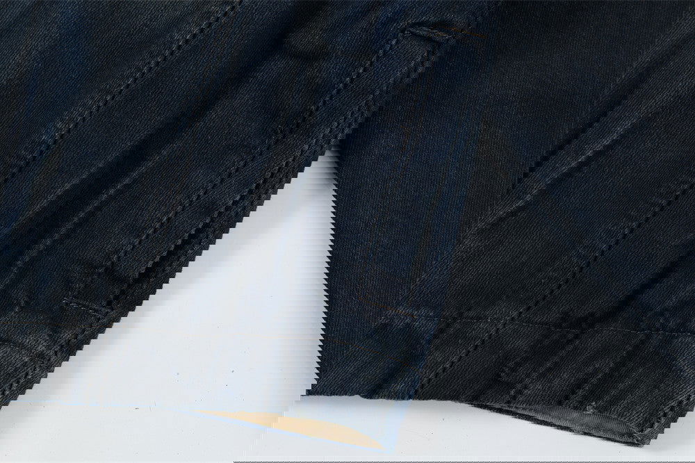 Punk Inkjet Gradient Distressed Dirty Denim Jacket - CHRISTDEST GLOBAL SERVICE