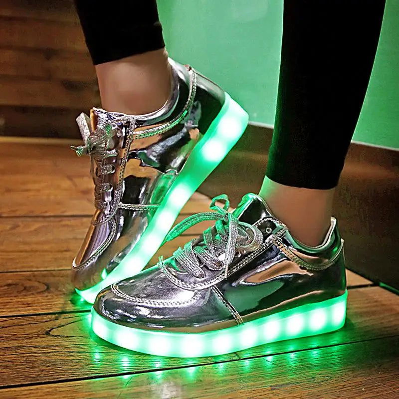 RayZing Fashion Unisex Shoes Led For Adults Schoenen men Casual Chaussures Lumineuse Light Up Shoes lover Luminous Gold Silver - CHRISTDEST GLOBAL SERVICE