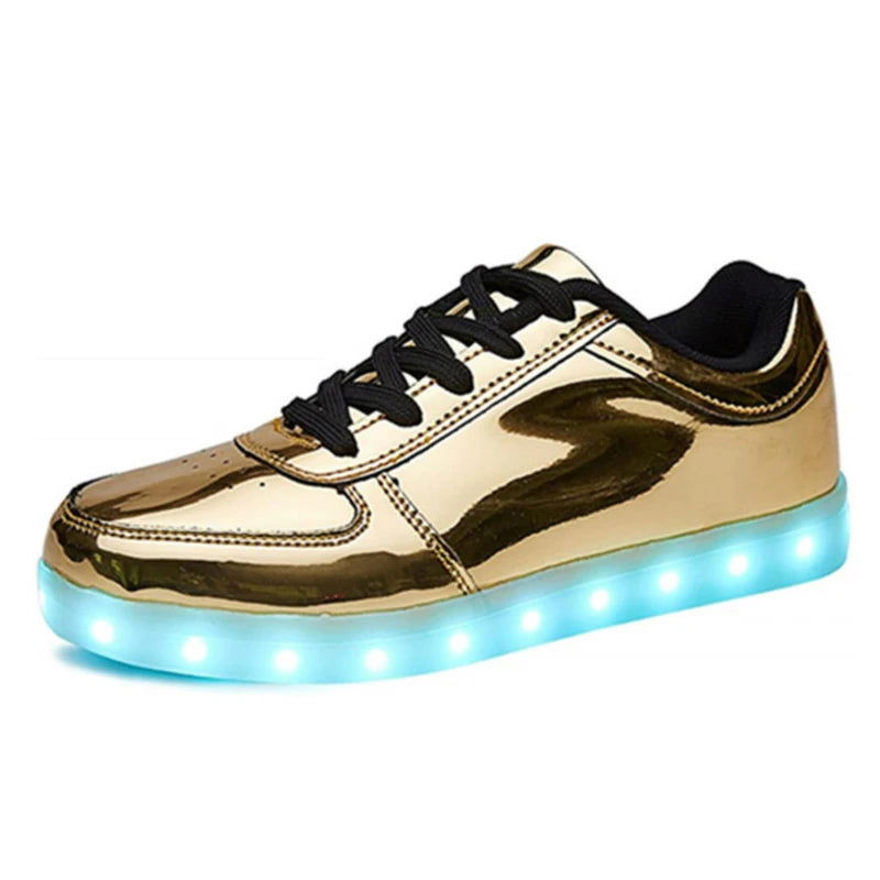 RayZing Fashion Unisex Shoes Led For Adults Schoenen men Casual Chaussures Lumineuse Light Up Shoes lover Luminous Gold Silver - CHRISTDEST GLOBAL SERVICE