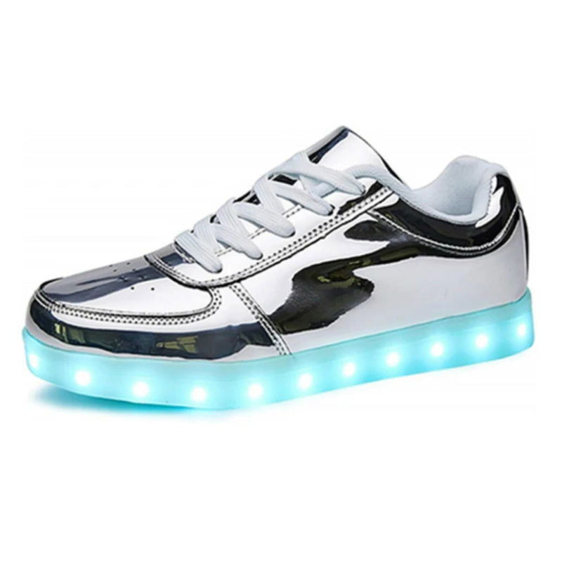 RayZing Fashion Unisex Shoes Led For Adults Schoenen men Casual Chaussures Lumineuse Light Up Shoes lover Luminous Gold Silver - CHRISTDEST GLOBAL SERVICE