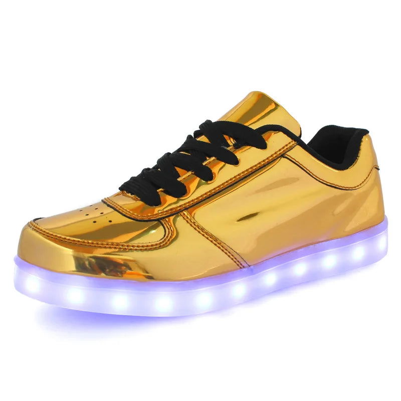 RayZing Fashion Unisex Shoes Led For Adults Schoenen men Casual Chaussures Lumineuse Light Up Shoes lover Luminous Gold Silver - CHRISTDEST GLOBAL SERVICE