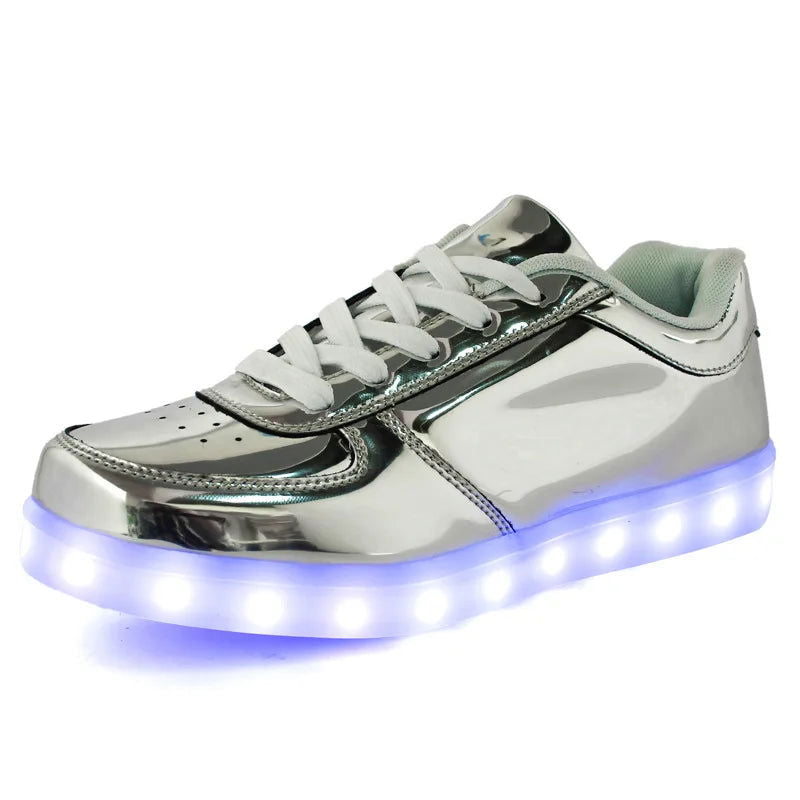 RayZing Fashion Unisex Shoes Led For Adults Schoenen men Casual Chaussures Lumineuse Light Up Shoes lover Luminous Gold Silver - CHRISTDEST GLOBAL SERVICE
