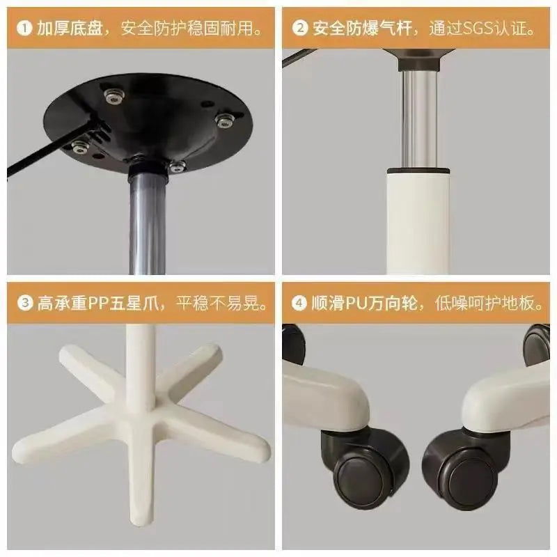 Round Stool Chair for Beauty Salon Barber Shop Adjustable Rotating Lifting With Wheels Beauty Eyelash Stool Chair Furniture - CHRISTDEST GLOBAL SERVICE