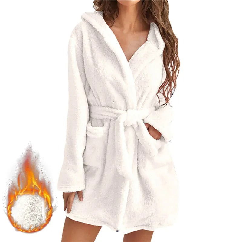 Roupão de Veludo coral Monocromático Feminino - CHRISTDEST GLOBAL SERVICE