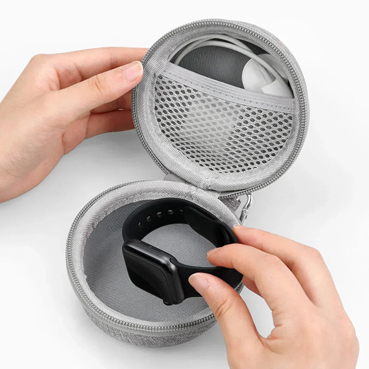 Watch Organizer for Apple Watch Charger Data Cable Headphone Storage Bag Hard Shell Protector Cover for Samsung Galaxy Watch