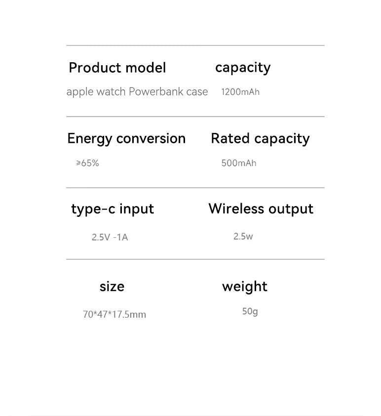 iWatch Power Bank Case For Apple Watch Charger 1200mAh Wireless Powerbank For Apple Watch 46 45 49mm Portable Magnetic Charging