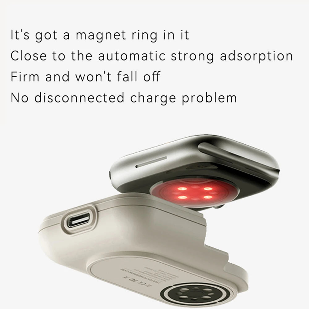 iWatch Power Bank Case For Apple Watch Charger 1200mAh Wireless Powerbank For Apple Watch 46 45 49mm Portable Magnetic Charging