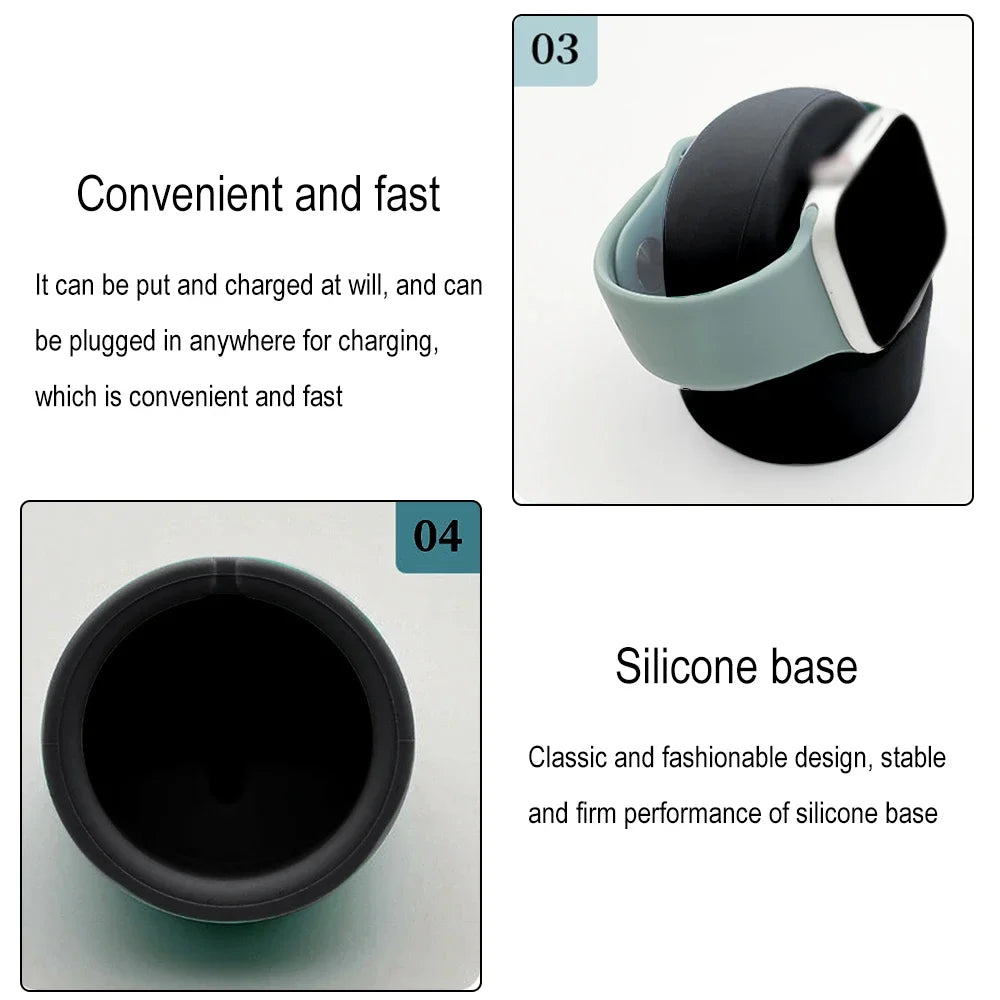 Durable Silicone Nightstand Mode For Apple Watch Charger Stand iWatch Ultra/8/SE2/7/6/SE/4/3 49mm/45mm/44mm/42mm/41mm/40mm/38mm