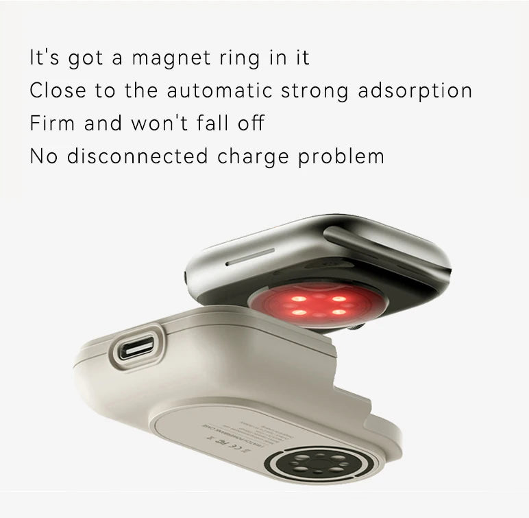 iWatch Power Bank Case For Apple Watch Charger 1200mAh Wireless Powerbank For Apple Watch 46 45 49mm Portable Magnetic Charging