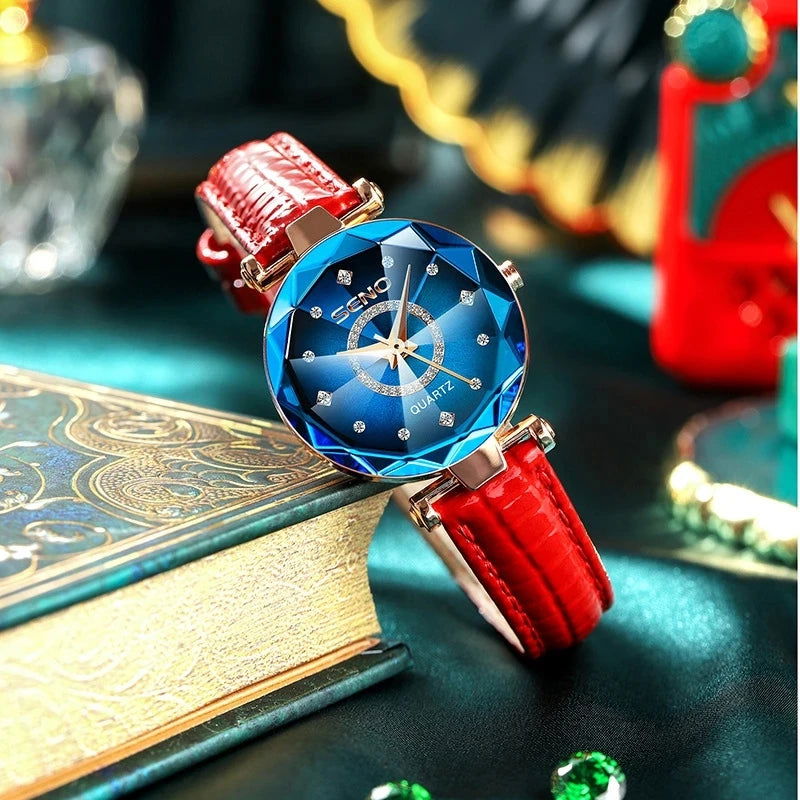 SENO Ocean Star Women Crystal Watch 2024 Top Brand Luxury Rose Gold Women Bracelet Watch for Ladies Wrist Watch Relogio Feminino - CHRISTDEST GLOBAL SERVICE
