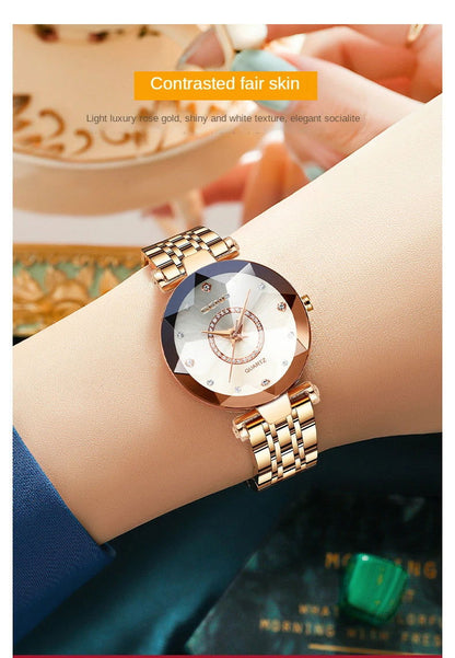 SENO Ocean Star Women Crystal Watch 2024 Top Brand Luxury Rose Gold Women Bracelet Watch for Ladies Wrist Watch Relogio Feminino - CHRISTDEST GLOBAL SERVICE