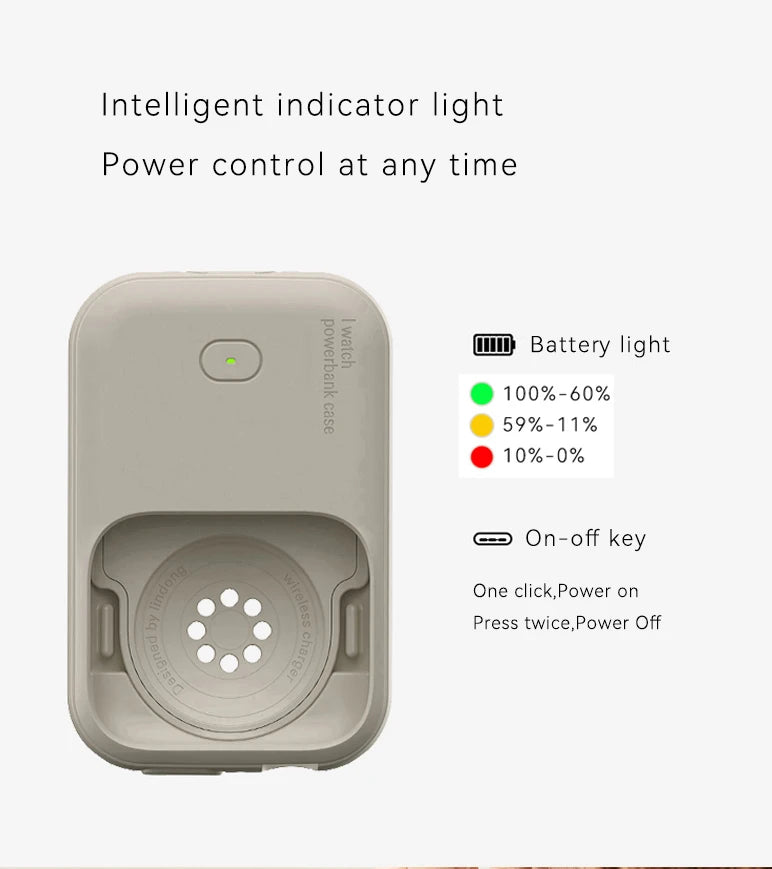 iWatch Power Bank Case For Apple Watch Charger 1200mAh Wireless Powerbank For Apple Watch 46 45 49mm Portable Magnetic Charging