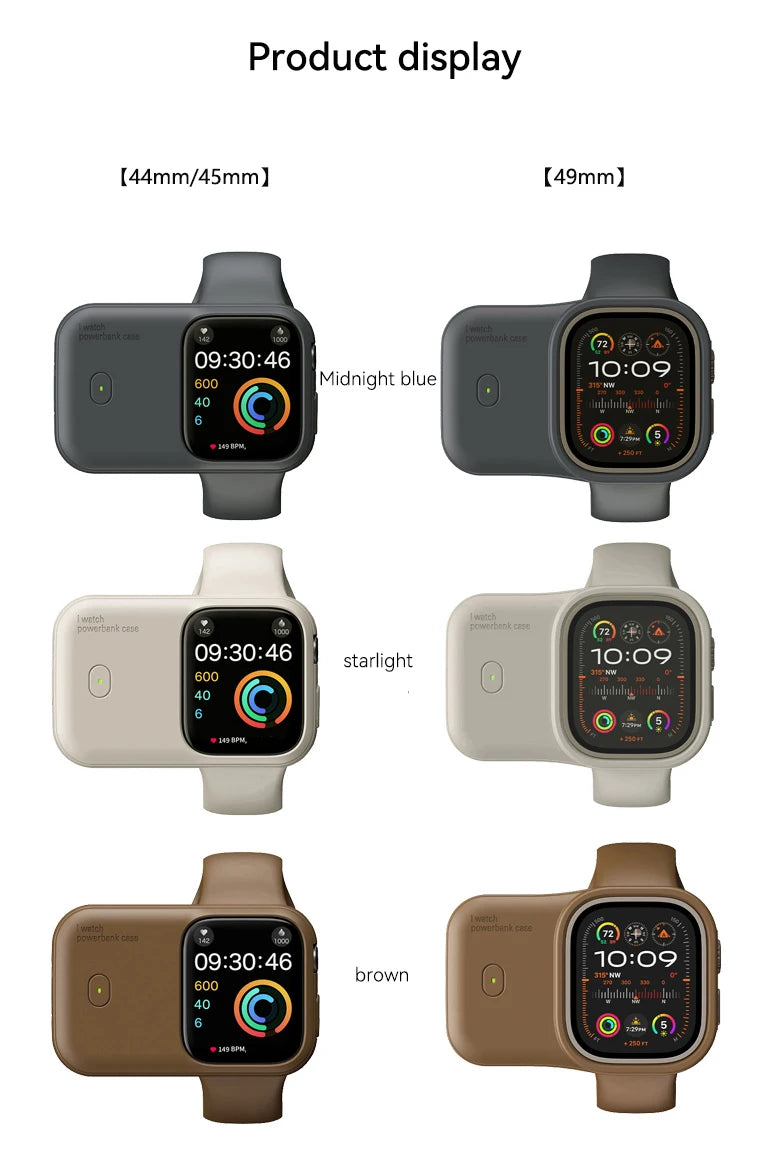 iWatch Power Bank Case For Apple Watch Charger 1200mAh Wireless Powerbank For Apple Watch 46 45 49mm Portable Magnetic Charging