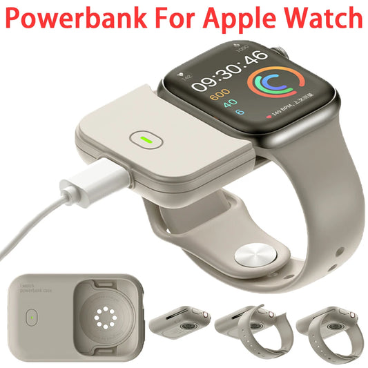iWatch Power Bank Case For Apple Watch Charger 1200mAh Wireless Powerbank For Apple Watch 46 45 49mm Portable Magnetic Charging