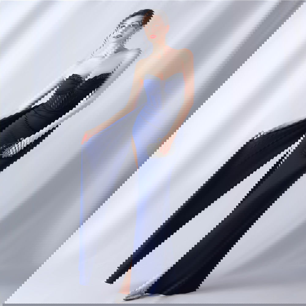 Shaping Fishbone Waist-tight Heavy Industry Beads High-end Evening Dress - CHRISTDEST GLOBAL SERVICE