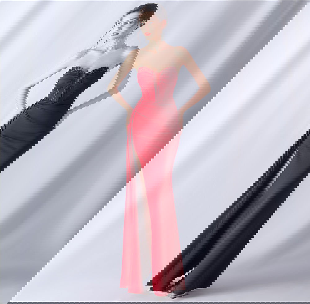 Shaping Fishbone Waist-tight Heavy Industry Beads High-end Evening Dress - CHRISTDEST GLOBAL SERVICE