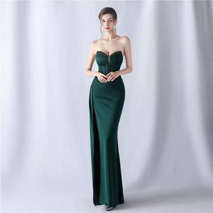 Shaping Fishbone Waist-tight Heavy Industry Beads High-end Evening Dress - CHRISTDEST GLOBAL SERVICE