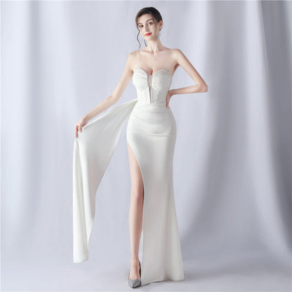 Shaping Fishbone Waist-tight Heavy Industry Beads High-end Evening Dress - CHRISTDEST GLOBAL SERVICE