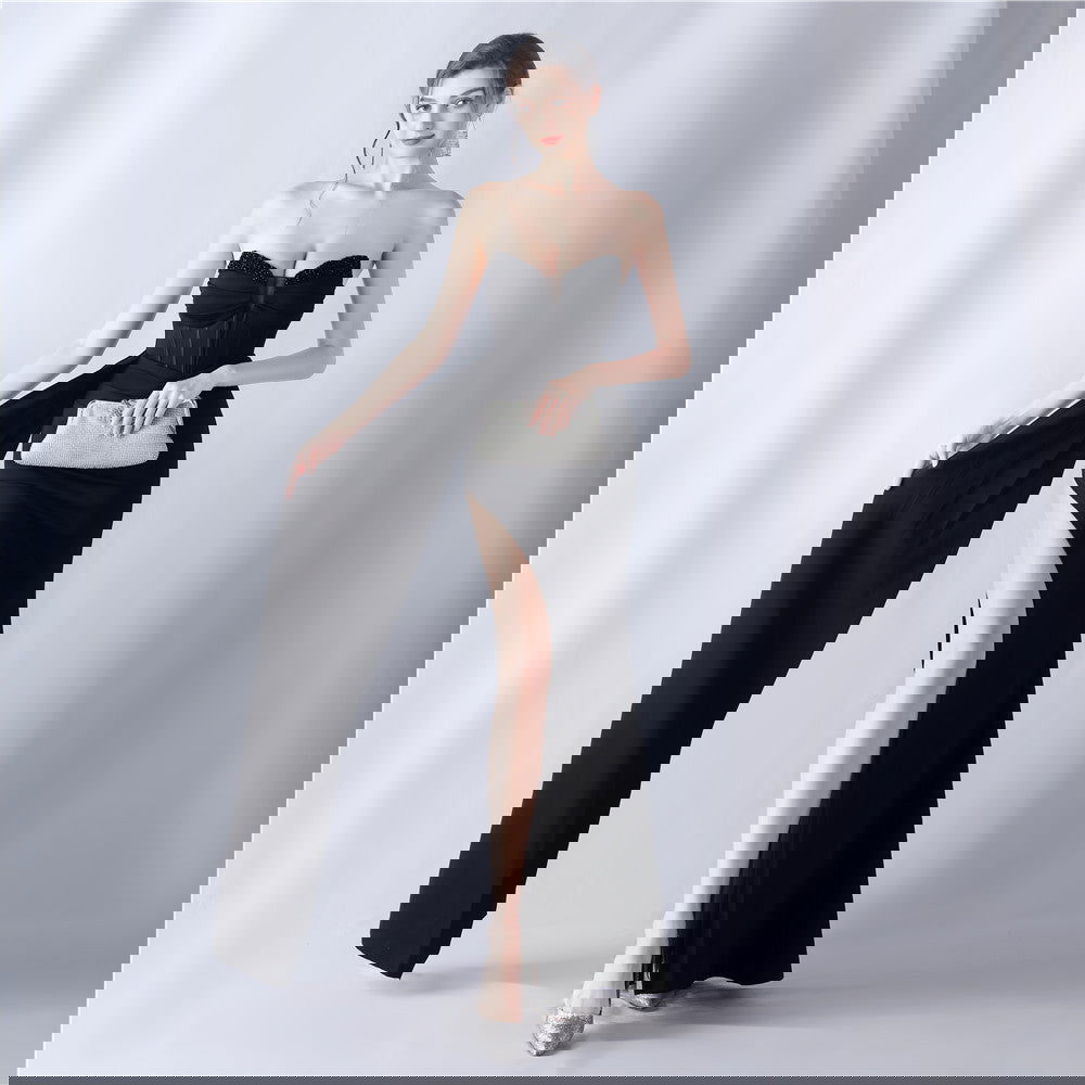 Shaping Fishbone Waist-tight Heavy Industry Beads High-end Evening Dress - CHRISTDEST GLOBAL SERVICE