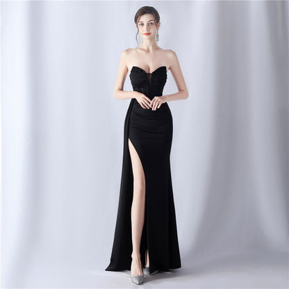Shaping Fishbone Waist-tight Heavy Industry Beads High-end Evening Dress - CHRISTDEST GLOBAL SERVICE
