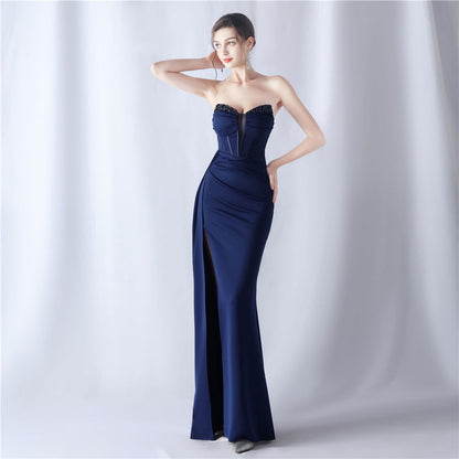 Shaping Fishbone Waist-tight Heavy Industry Beads High-end Evening Dress - CHRISTDEST GLOBAL SERVICE