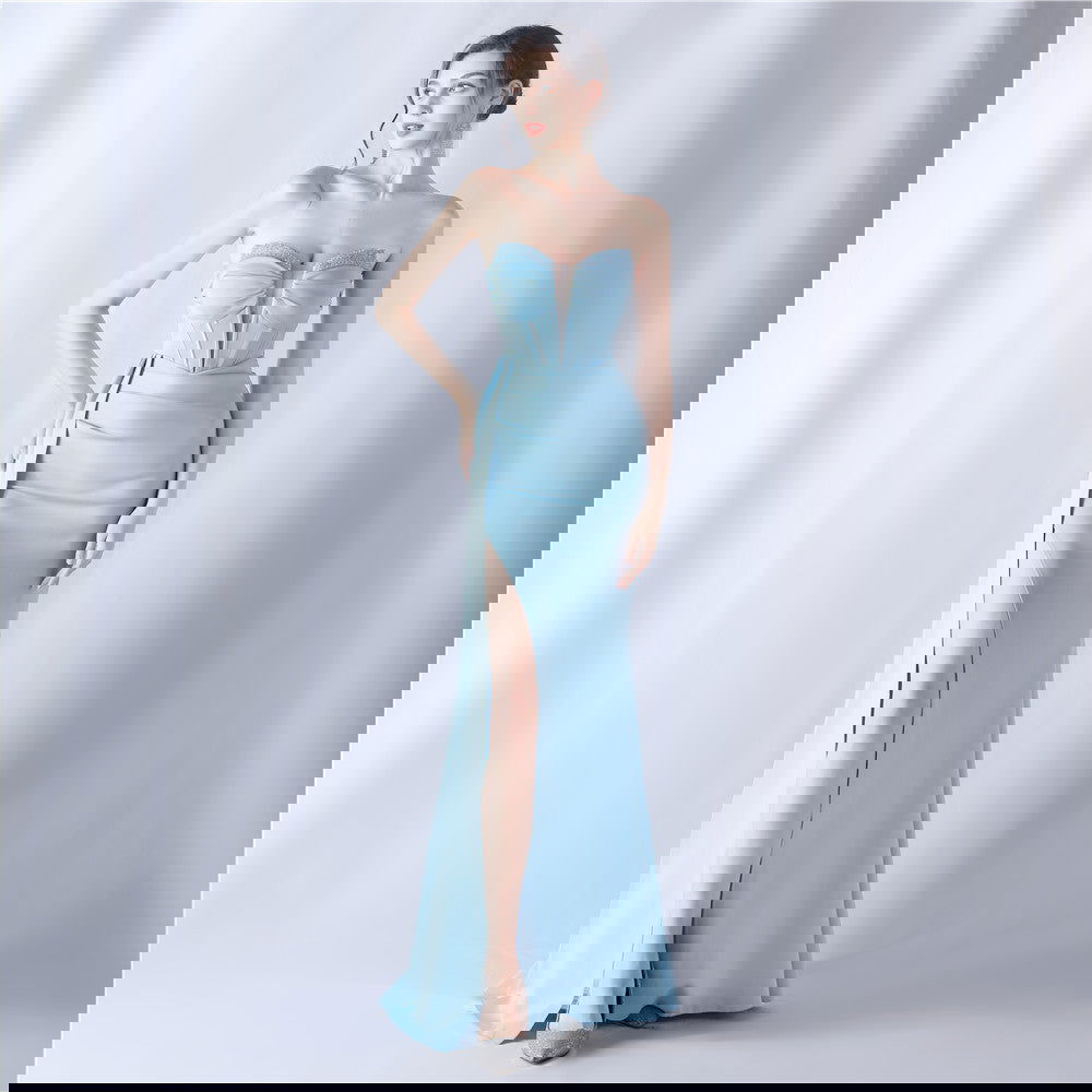 Shaping Fishbone Waist-tight Heavy Industry Beads High-end Evening Dress - CHRISTDEST GLOBAL SERVICE