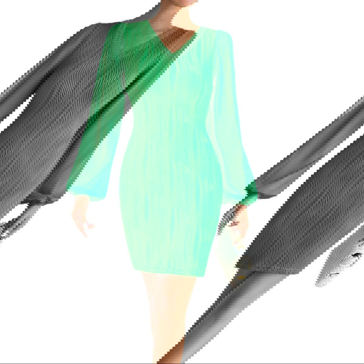 Slimming V-neck Dress Women Fashion Long Sleeve Solid Color Short Dress - CHRISTDEST GLOBAL SERVICE