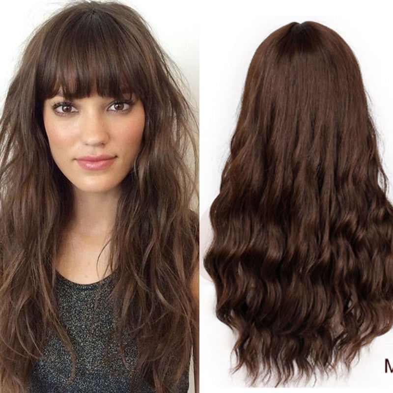 Solid Color Long Hair Wig European And American Women's Mid-length Curly Hair - CHRISTDEST GLOBAL SERVICE