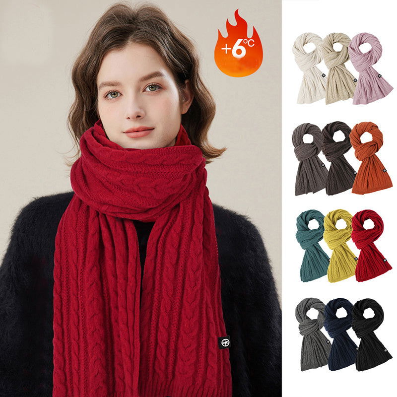Solid Color Scarf For Women Winter Warm Fashion Versatile  Shawl Korean Style Sweet Knitted Woolen Long Scarf - CHRISTDEST GLOBAL SERVICE
