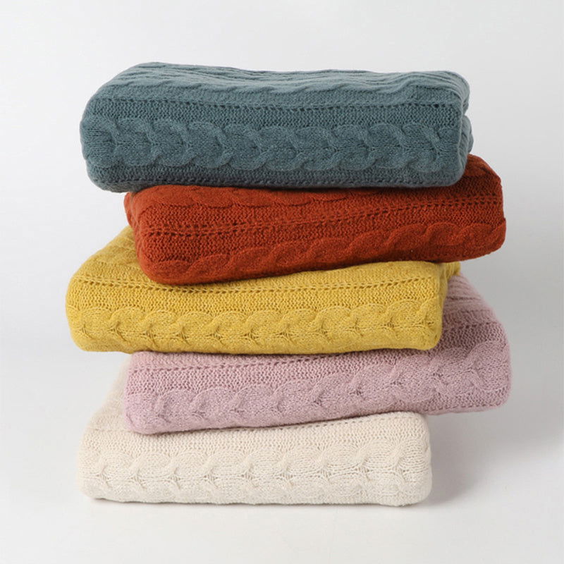 Solid Color Scarf For Women Winter Warm Fashion Versatile  Shawl Korean Style Sweet Knitted Woolen Long Scarf - CHRISTDEST GLOBAL SERVICE