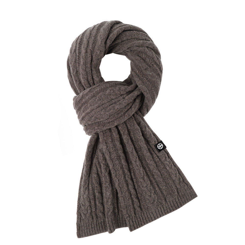 Solid Color Scarf For Women Winter Warm Fashion Versatile  Shawl Korean Style Sweet Knitted Woolen Long Scarf - CHRISTDEST GLOBAL SERVICE