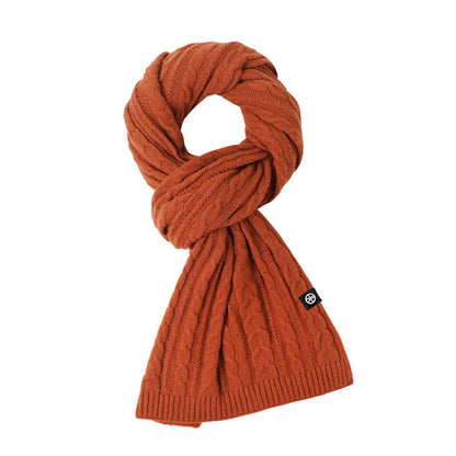 Solid Color Scarf For Women Winter Warm Fashion Versatile  Shawl Korean Style Sweet Knitted Woolen Long Scarf - CHRISTDEST GLOBAL SERVICE